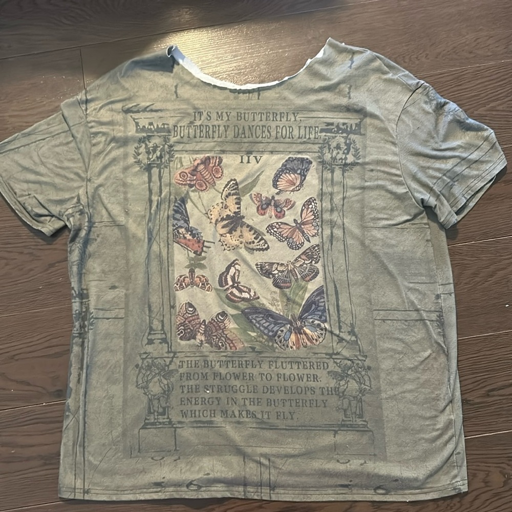 It is a medium SHEIN shirt, cut at the top